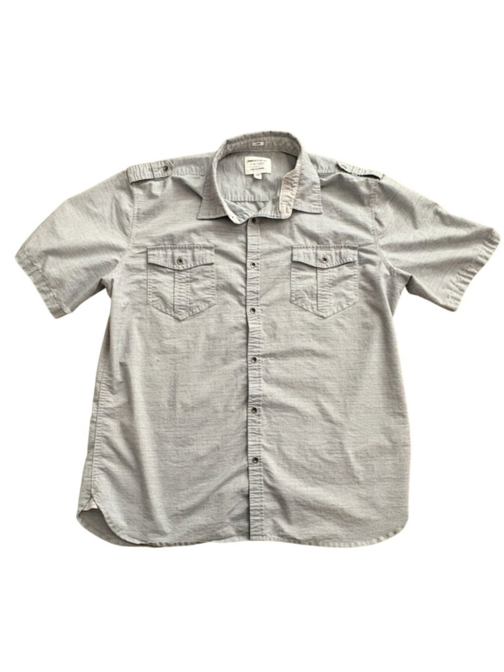 Paper Denim & Cloth Mens Button Down Casual Shirt-Gray-XL